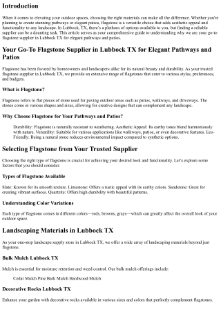 Your Go-To Flagstone Supplier in Lubbock TX for Elegant Pathways and Patios